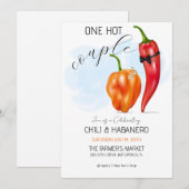 Couples Shower One Hot Couple 招待状 (正面/裏面)