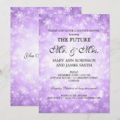 Couples Shower Purple氏夫人の冬の不思議の国 招待状 (正面/裏面)