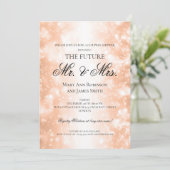 Couples Shower Rose氏夫人の金ゴールドのきらめくライト 招待状 (スタンド正面)