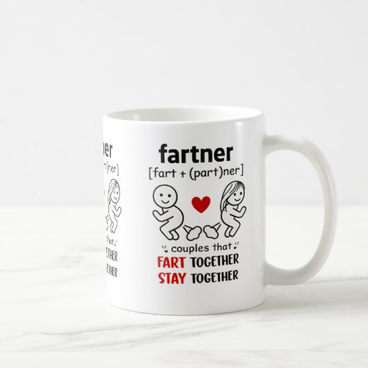 Couples That Fart Together Mug コーヒーマグカップ (右)