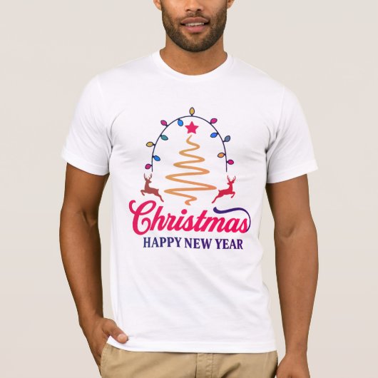Couples Xmas Tee – Matching Xmas  Tree Shirt Tシャツ (正面)