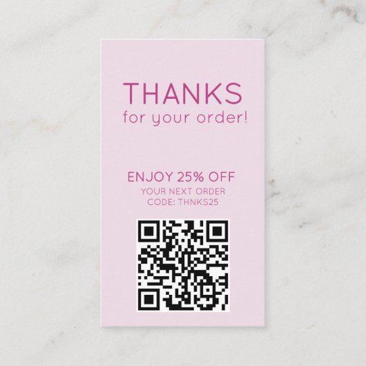 Coupon Insert Card – Money Off Next Order 名刺 (裏面)