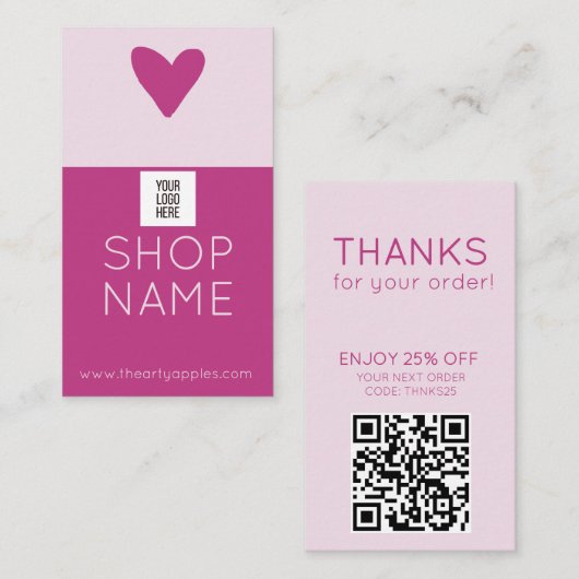 Coupon Insert Card – Money Off Next Order 名刺 (正面/裏面)