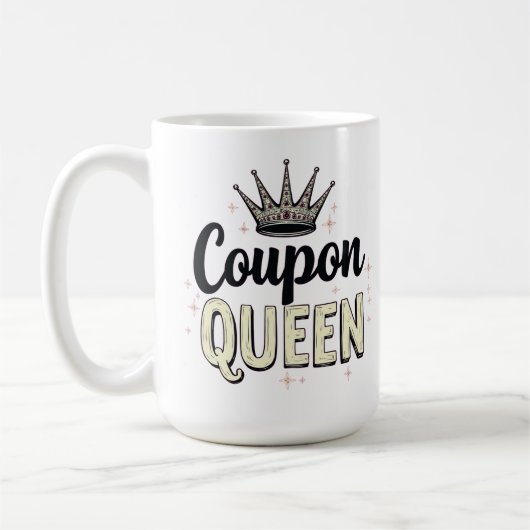 Coupon Queen - Royal Bargain Hunter Crown コーヒーマグカップ (左)
