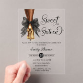 Couquette Black Ribbon Bow Fashion Heels Sweet 16  アクリル招待状 (インサイチュ (ポータブル))