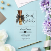 Couquette Black Ribbon Bow Fashion Heels Sweet 16  アクリル招待状 (インサイチュ (ウェディング))