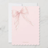 Couquette Blush Bow Brunette Fashion Girl Sweet 16 招待状 (裏面)