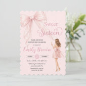 Couquette Blush Ribbon Bow Fashion Girl Sweet 16 招待状 (スタンド正面)