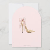 Couquette Blush Ribbon Bow Fashion Heel Birthday 招待状 (裏面)