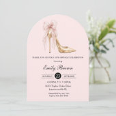Couquette Blush Ribbon Bow Fashion Heel Birthday 招待状 (スタンド正面)