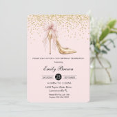 Couquette Blush Ribbon Bow Fashion Heel Sweet 16 招待状 (スタンド正面)