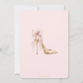 Couquette Blush Ribbon Bow Fashion Heel Sweet 16 招待状 (裏面)