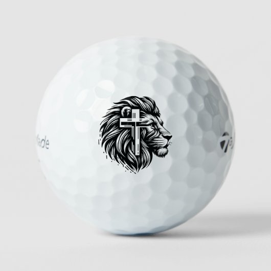 Courage and Faith Lion Head Golf Ball ゴルフボール (正面)