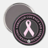 Courage and Strength – Pink Ribbon Awareness マグネット (正面/裏面)