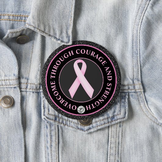 Courage and Strength – Pink Ribbon Awareness 缶バッジ (インサイチュ)