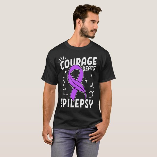Courage Beats Epilepsy Tシャツ (正面フル)