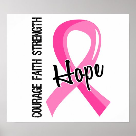 Courage Faith Hope 5 Breast Cancer ポスター (正面)