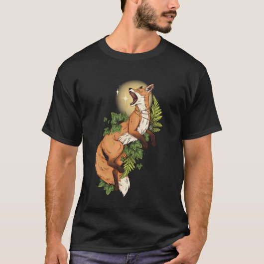 Courage Forest Witch Red Fox Wildlife Green Witch  Tシャツ (正面)