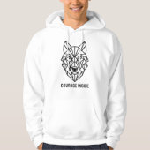 Courage Inside Geometric Wolf Hoodie パーカ (正面)