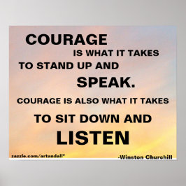 COURAGE IS WHAT IT TAKES WINSTON CHURCHILL POSTER ポスター