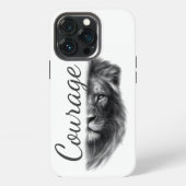 Courage Lion Artistic Minimal- iPhoneケース (裏面)