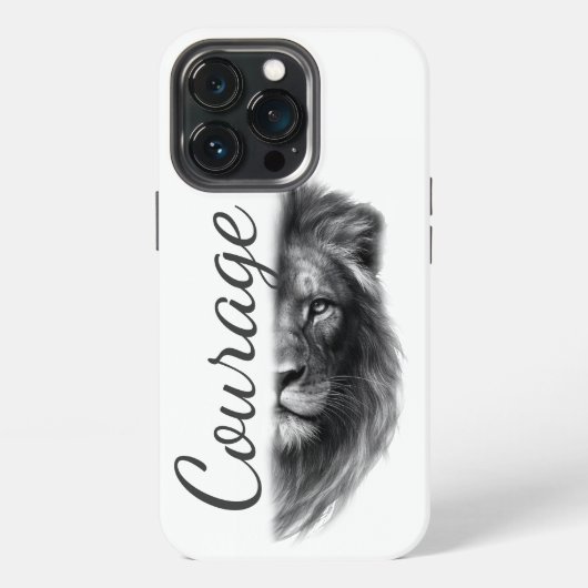 Courage Lion Artistic Minimal- iPhoneケース (裏面)