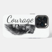 Courage Lion Artistic Minimal- iPhoneケース (裏面横)