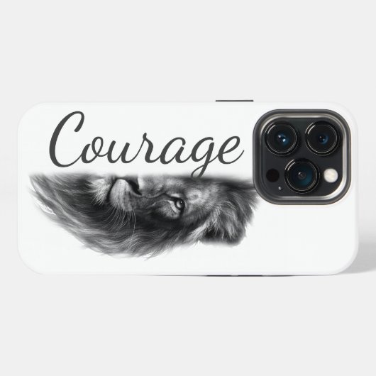 Courage Lion Artistic Minimal- iPhoneケース (裏面横)