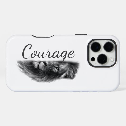 Courage Lion Artistic Minimal- iPhoneケース (裏面横)
