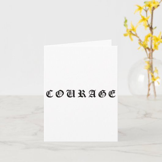 Courage One Word Insrational Motivational Quote Wo カード (黄色い花)