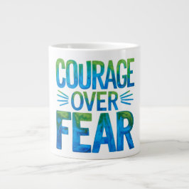 Courage over fear ジャンボコーヒーマグカップ