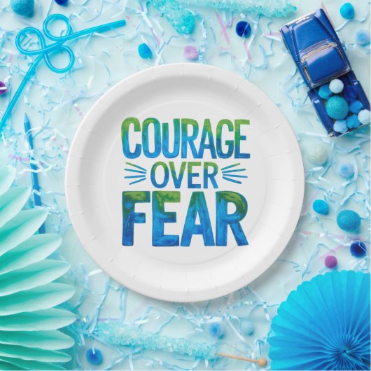 Courage over fear ペーパープレート (パーティー)