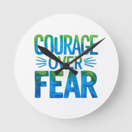 Courage over fear ラウンド壁時計