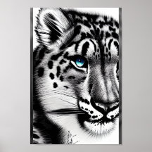 Courage Snow leopard with blue eye