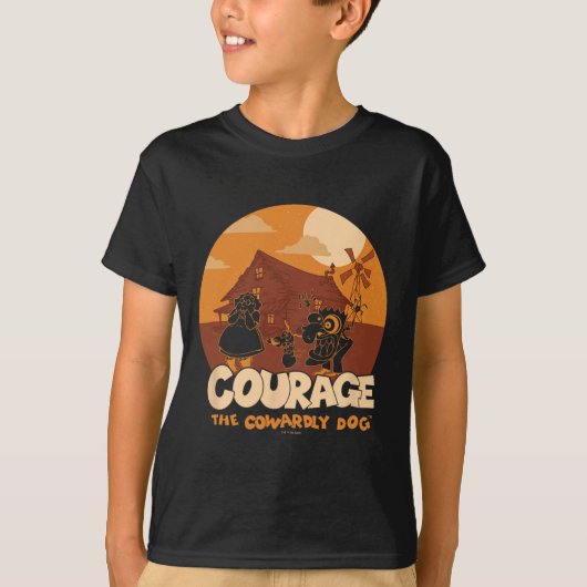 Courage The Cowardly Dog Halloween Cowardly Haunt Tシャツ (正面)