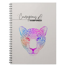 Courageous & Inspired Cosmic Leopard Notebook