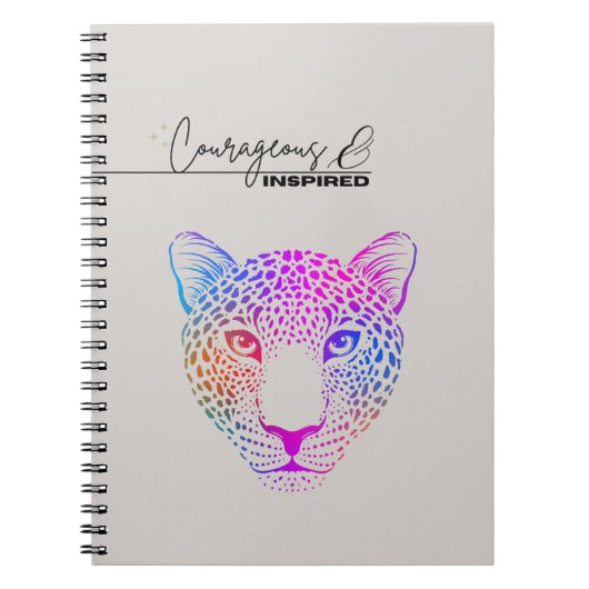 Courageous & Inspired Cosmic Leopard Notebook ノートブック (正面)