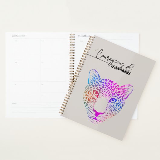Courageous & Inspired Rainbow Leopard Planner プランナー手帳 (ディスプレー)