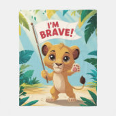 Courageous Little Dog with a Bandage フリースブランケット (正面)