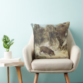 Courbet (偽造品)として署名する雪のイノシシ クッション (椅子)