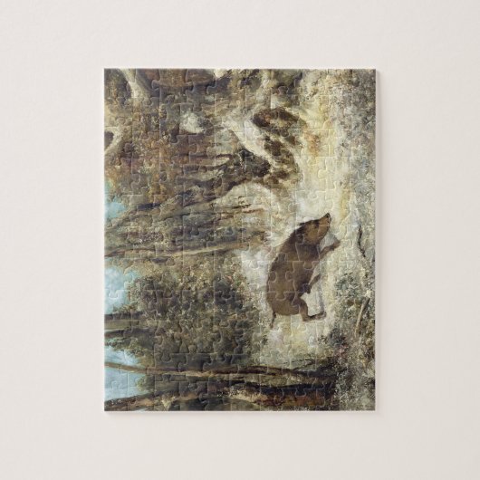 Courbet (偽造品)として署名する雪のイノシシ ジグソーパズル (縦)
