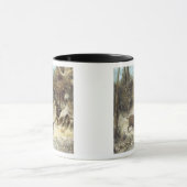 Courbet (偽造品)として署名する雪のイノシシ マグカップ (中央)