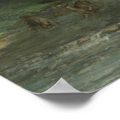 Courbet – 川で鹿を釣る ポスター (角)