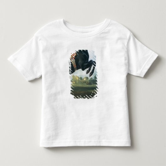 Courbetteを行っている黒い馬 トドラーTシャツ (正面)