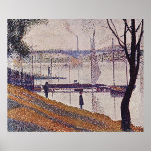 Courbevoie (1887年)のゲオルゲスSeuratの橋 ポスター