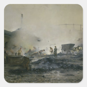 Courcelles 1884年のガスの工場 スクエアシール