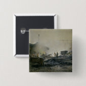 Courcelles 1884年のガスの工場 缶バッジ (正面&裏面)