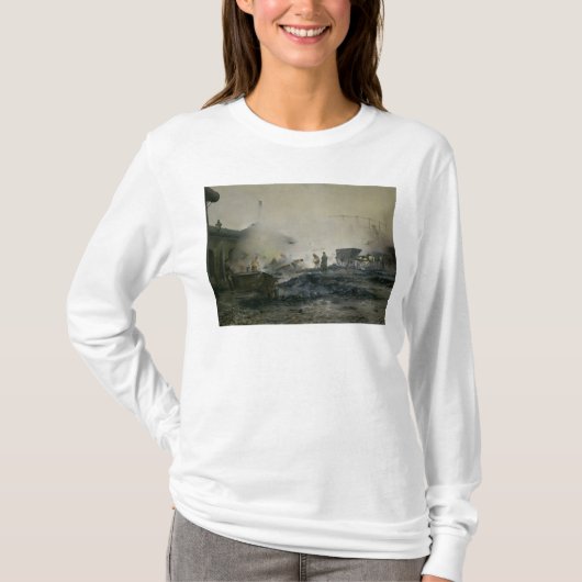Courcelles 1884年のガスの工場 tシャツ (正面)