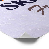 Courcheval上のケーブルカー、スキーの男、ヴィンテージ ポスター (角)