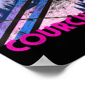 Courchevel ski - vintage style courchevel skiing ポスター (角)